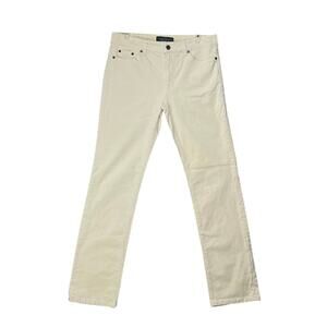 Lauren Ralph Lauren LRL Cream Corduroy Straight Leg Pants Sz 6 Cotton 32/30